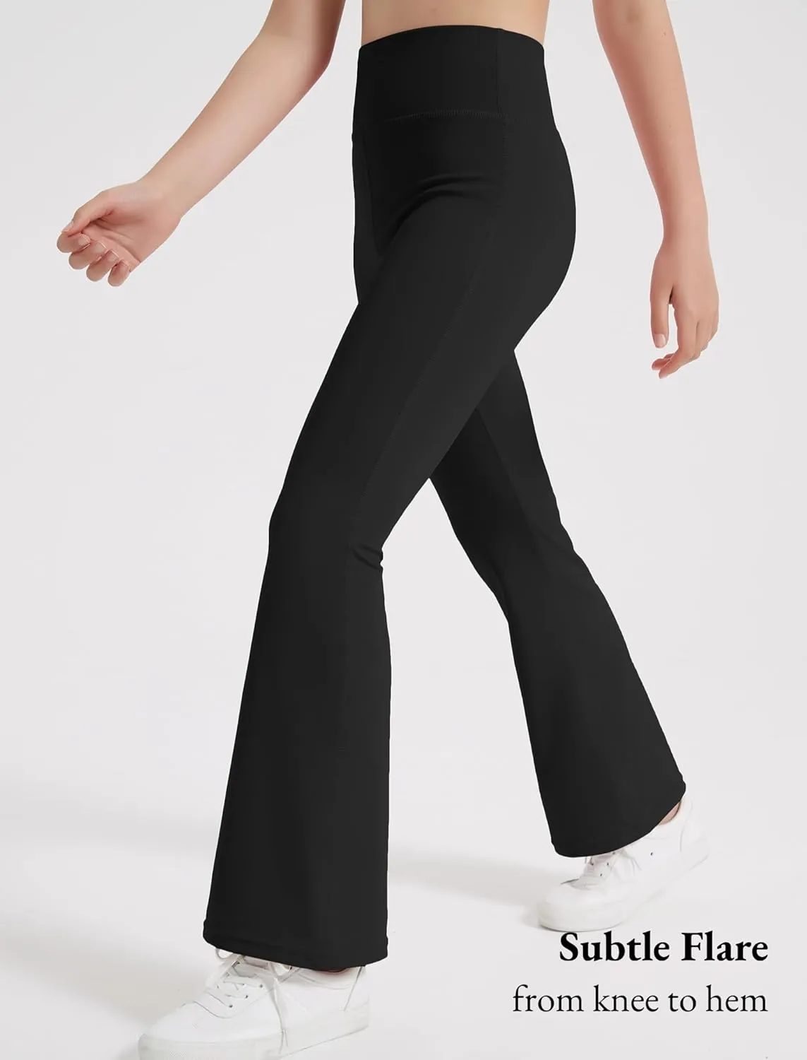 EXARUS 4 Pack Girls Leggings Kids Yoga Pants Crossover V Waist Ankle/Full Length High Waisted for School Casual Dance