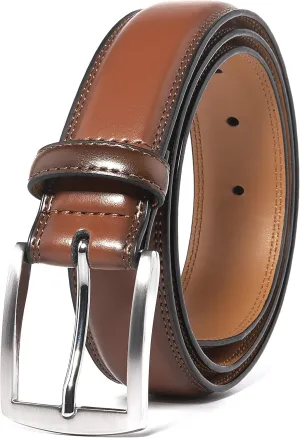 Fabio Valenti Genuine Leather Dress Belts For Men - Mens Belt For Suits, Jeans, Uniform With Single Prong Buckle
