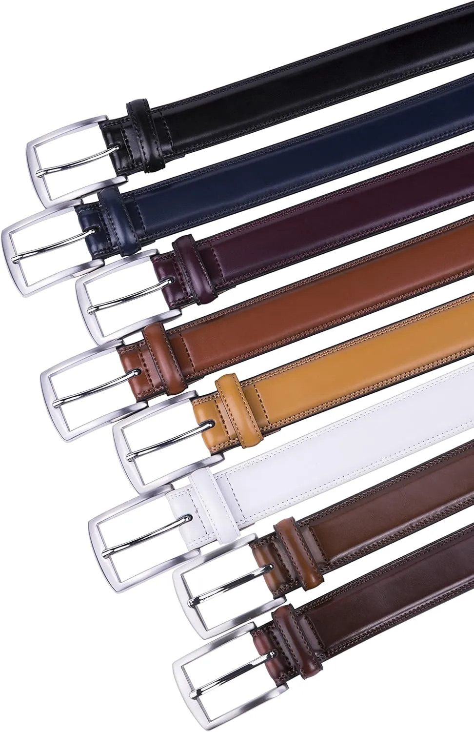 Fabio Valenti Genuine Leather Dress Belts For Men - Mens Belt For Suits, Jeans, Uniform With Single Prong Buckle