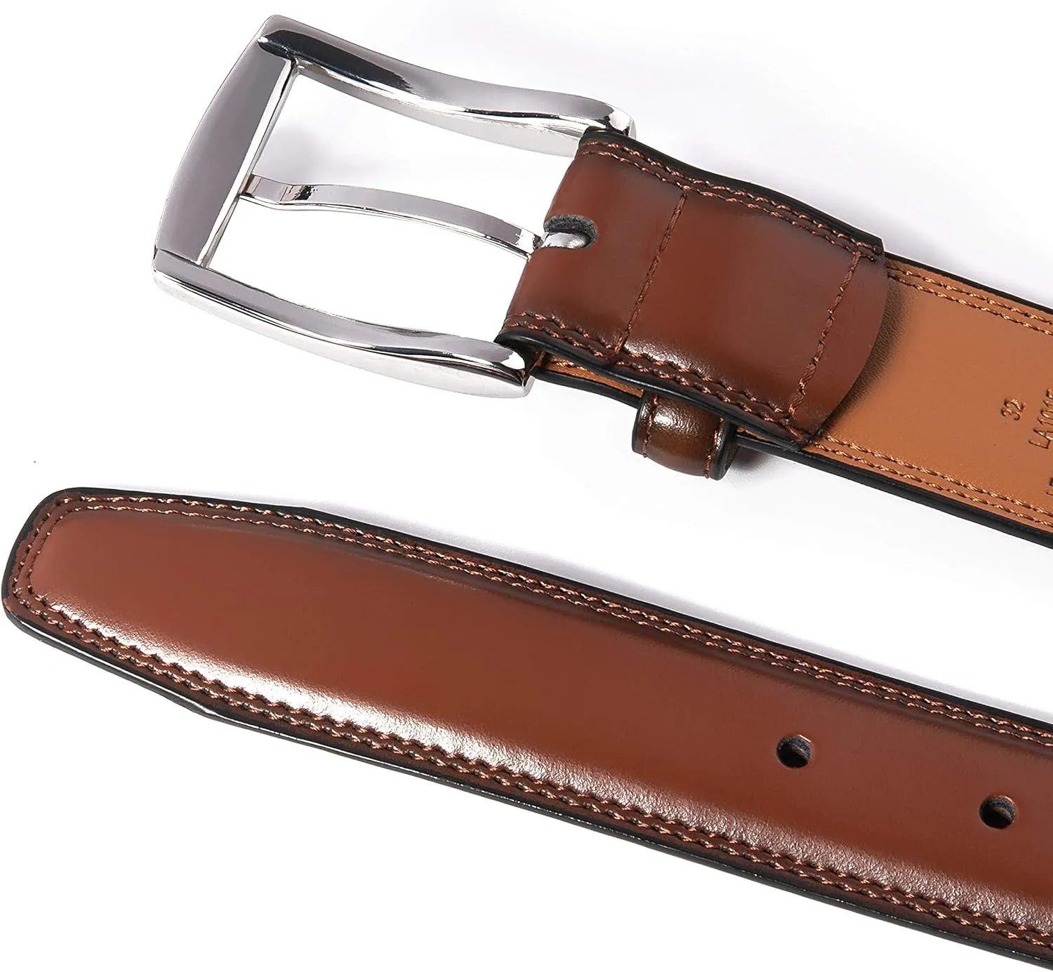 Fabio Valenti Genuine Leather Dress Belts For Men - Mens Belt For Suits, Jeans, Uniform With Single Prong Buckle