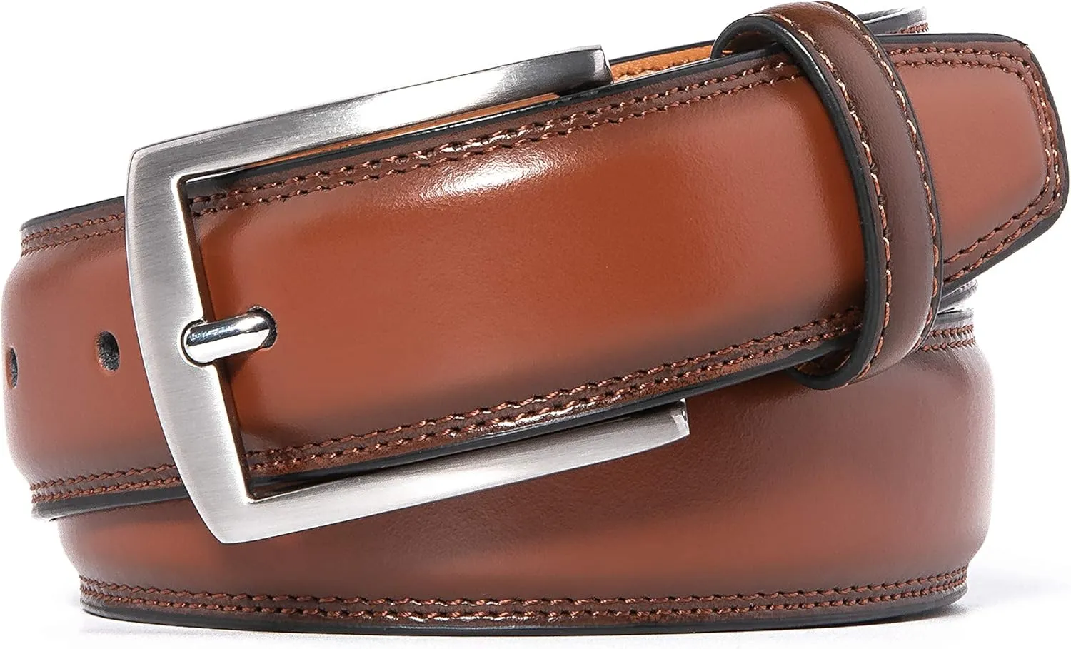 Fabio Valenti Genuine Leather Dress Belts For Men - Mens Belt For Suits, Jeans, Uniform With Single Prong Buckle