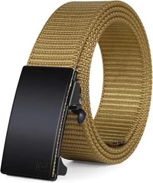 FAIRWIN Men's Ratchet Web Belt,1.25 inch Nylon Automatic Buckle,No Holes Invisible Belts for Men Jeans Pants