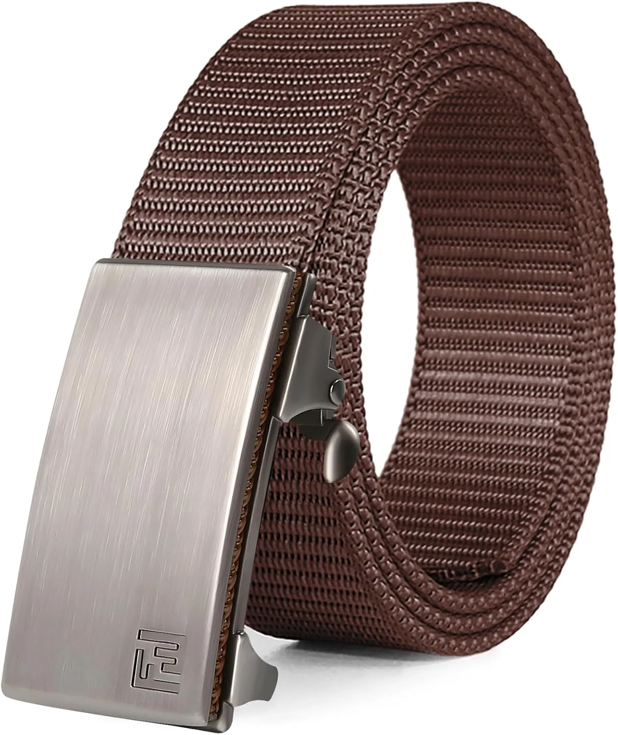 FAIRWIN Men's Ratchet Web Belt,1.25 inch Nylon Automatic Buckle,No Holes Invisible Belts for Men Jeans Pants
