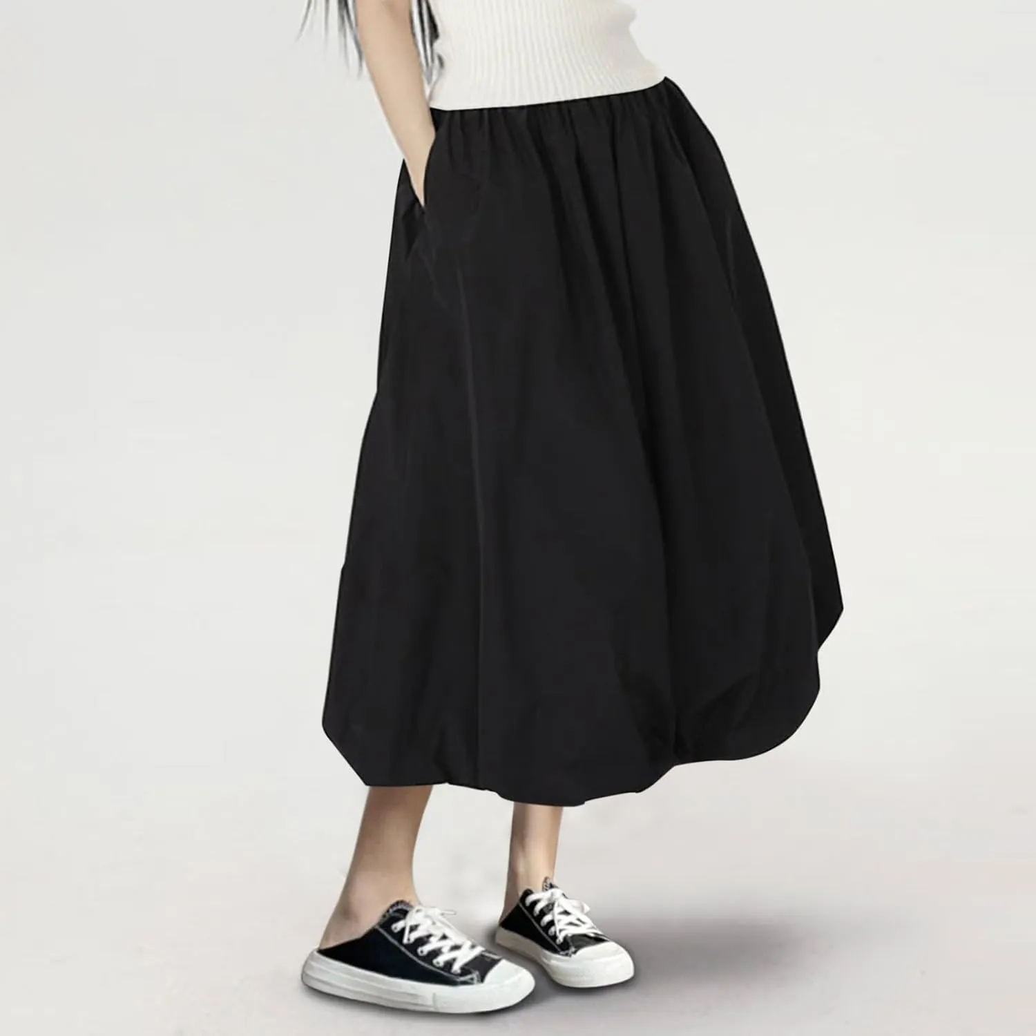 Fashion Skirts for Women 2024 Trendy Women Mid Length Skirt High Waisted Bud Skirt with Pocket Holiday Party