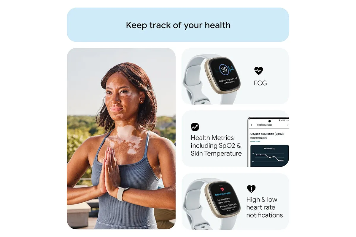 Fitbit Sense 2 Smartwatch | Blue Mist & Soft Gold