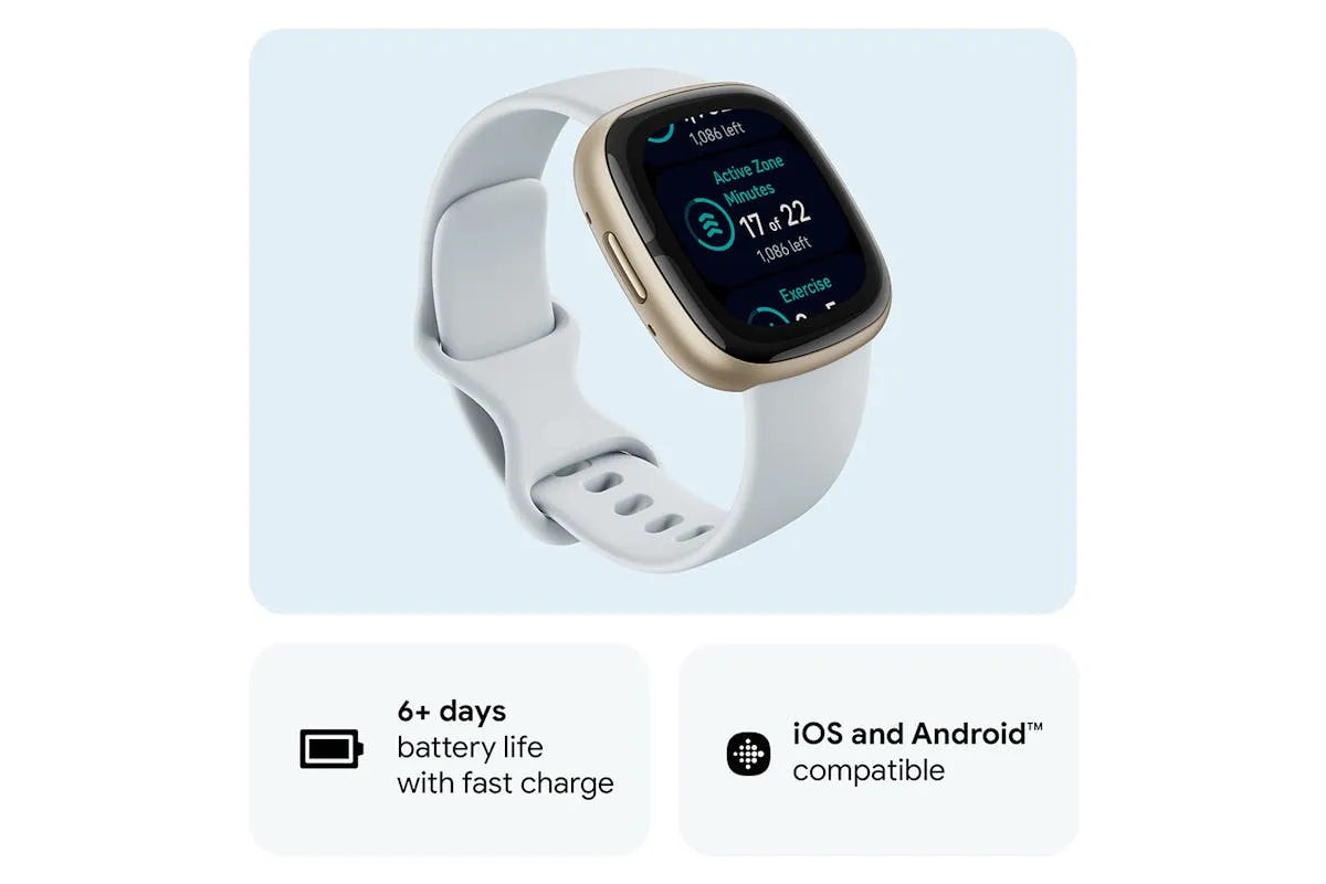 Fitbit Sense 2 Smartwatch | Blue Mist & Soft Gold