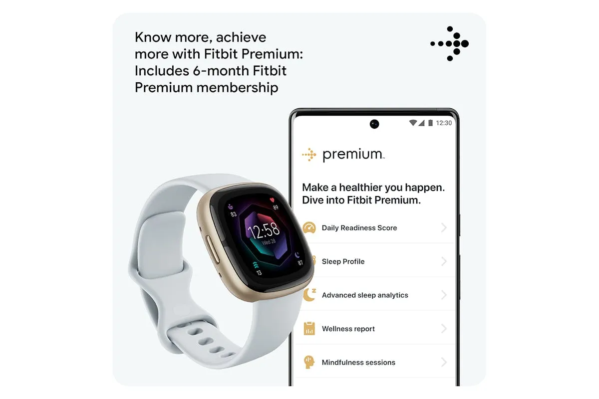 Fitbit Sense 2 Smartwatch | Blue Mist & Soft Gold