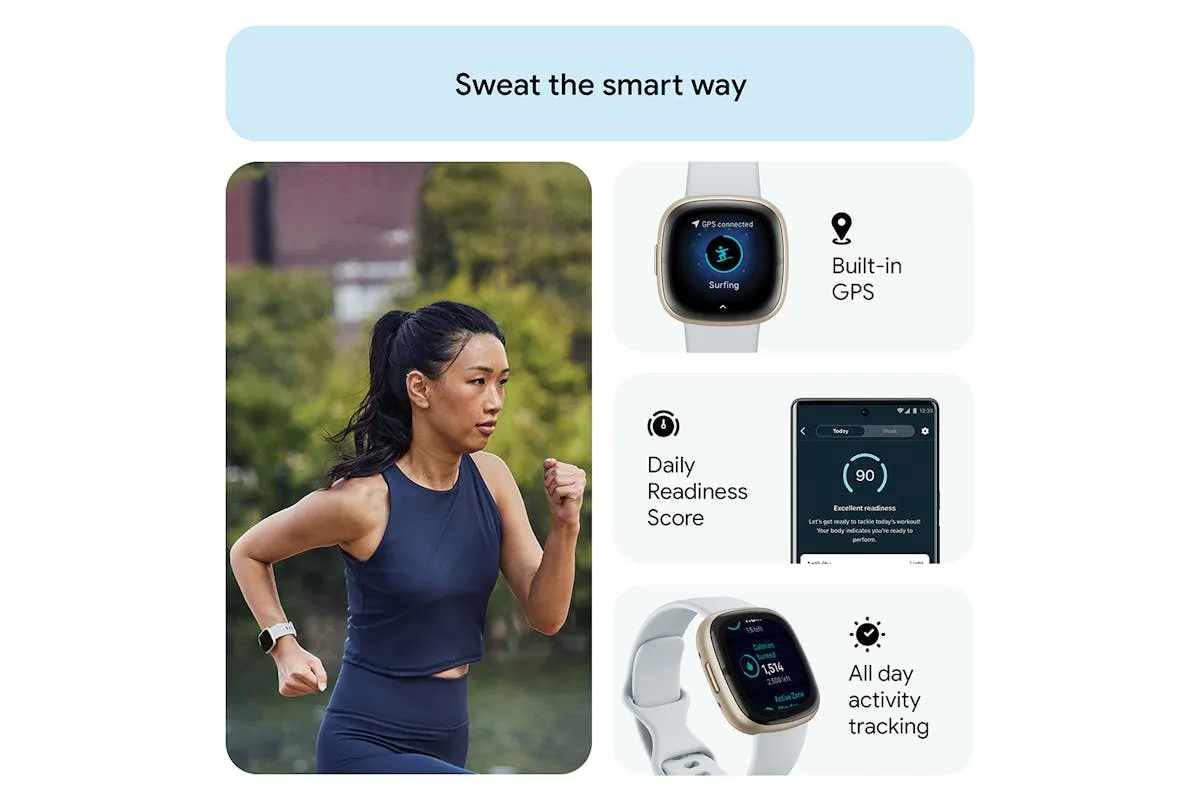 Fitbit Sense 2 Smartwatch | Blue Mist & Soft Gold