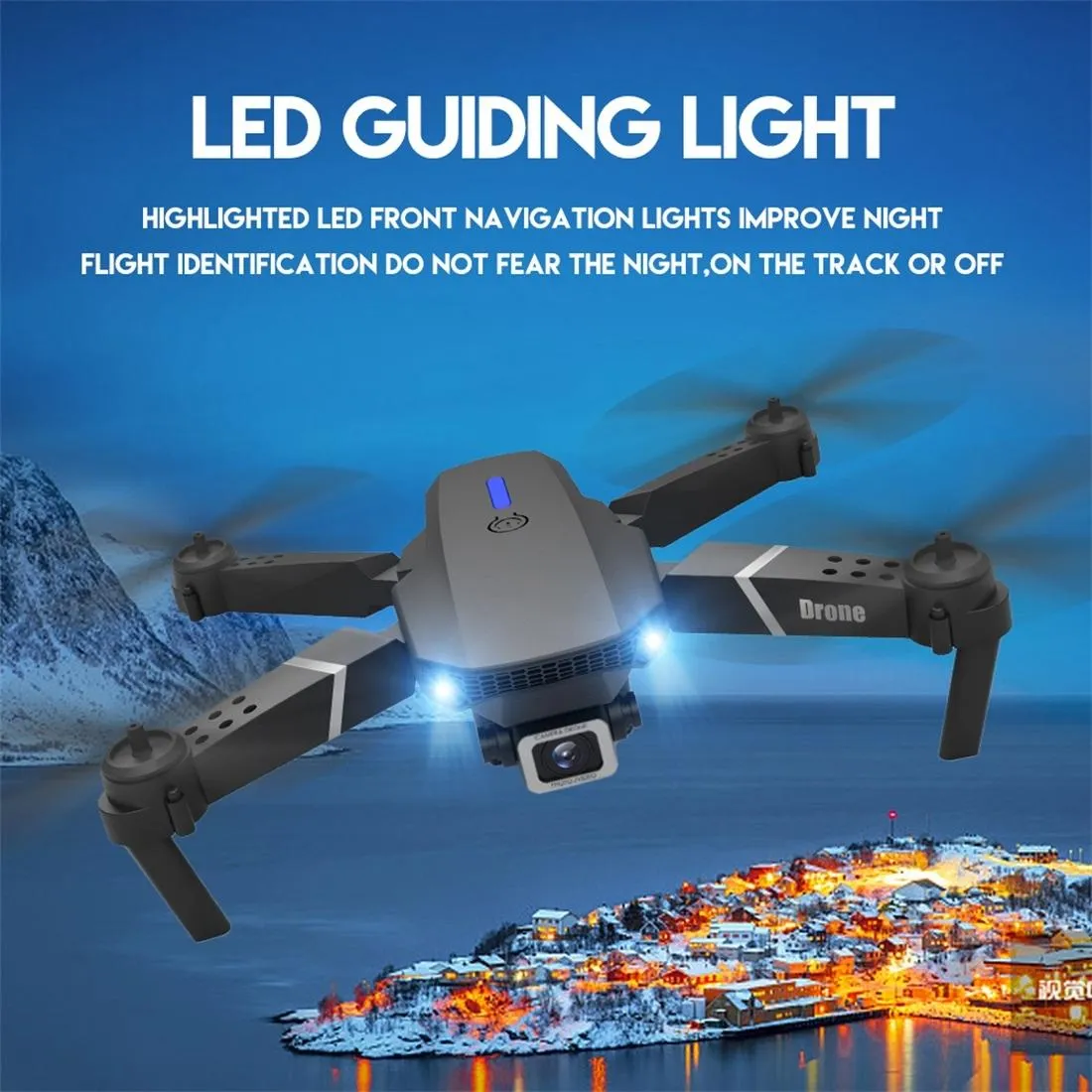 Foldable 4k Rc Quadcopter with Dual Hd Camera - Black