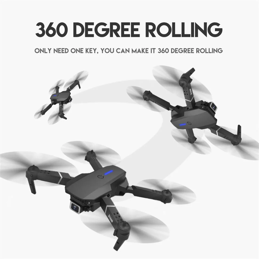 Foldable 4k Rc Quadcopter with Dual Hd Camera - Black