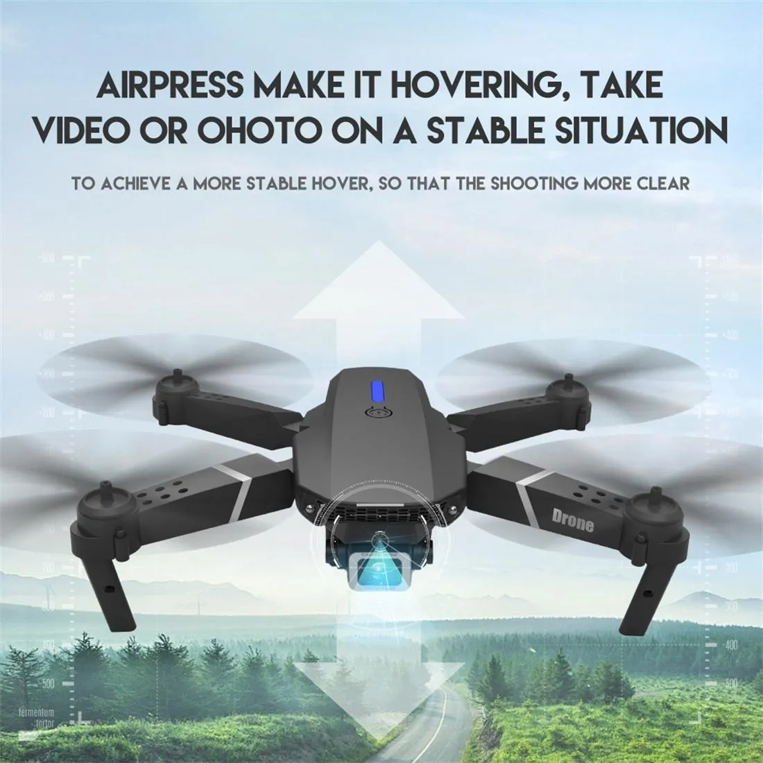 Foldable 4k Rc Quadcopter with Dual Hd Camera - Black
