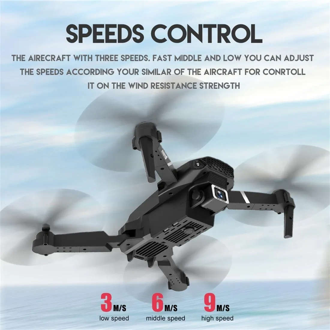 Foldable 4k Rc Quadcopter with Dual Hd Camera - Black