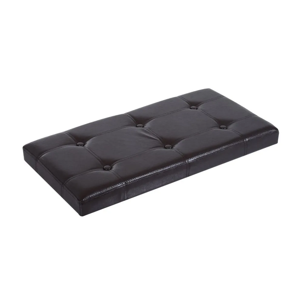 Folding Brown Faux Leather Storage Cube Ottoman Bench Seat PU Rectangular Footrest Stool Box