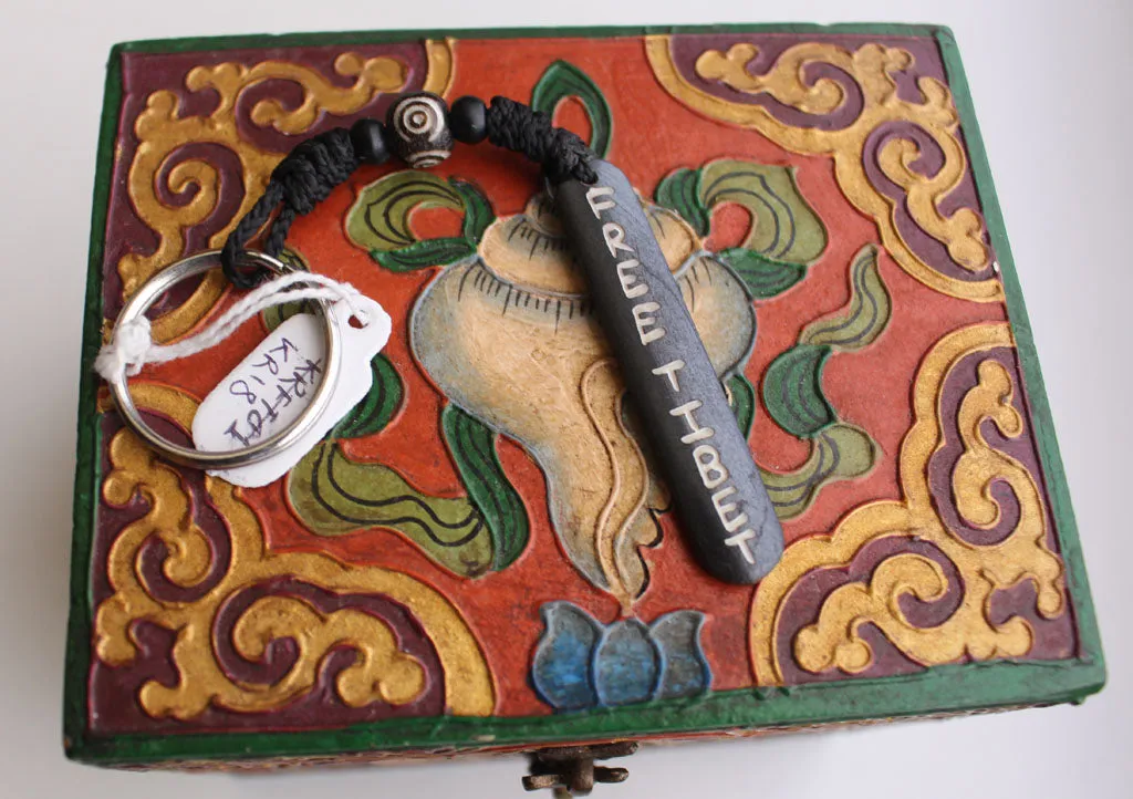 Free Tibet Carved Yak Bone Keychain From Nepal