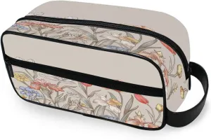 Garden Flowers Travel Toiletry Bag for Women Men, Hanging Cosmetic Bag, Water Resistant Shaving Bag for Toiletries Accessories