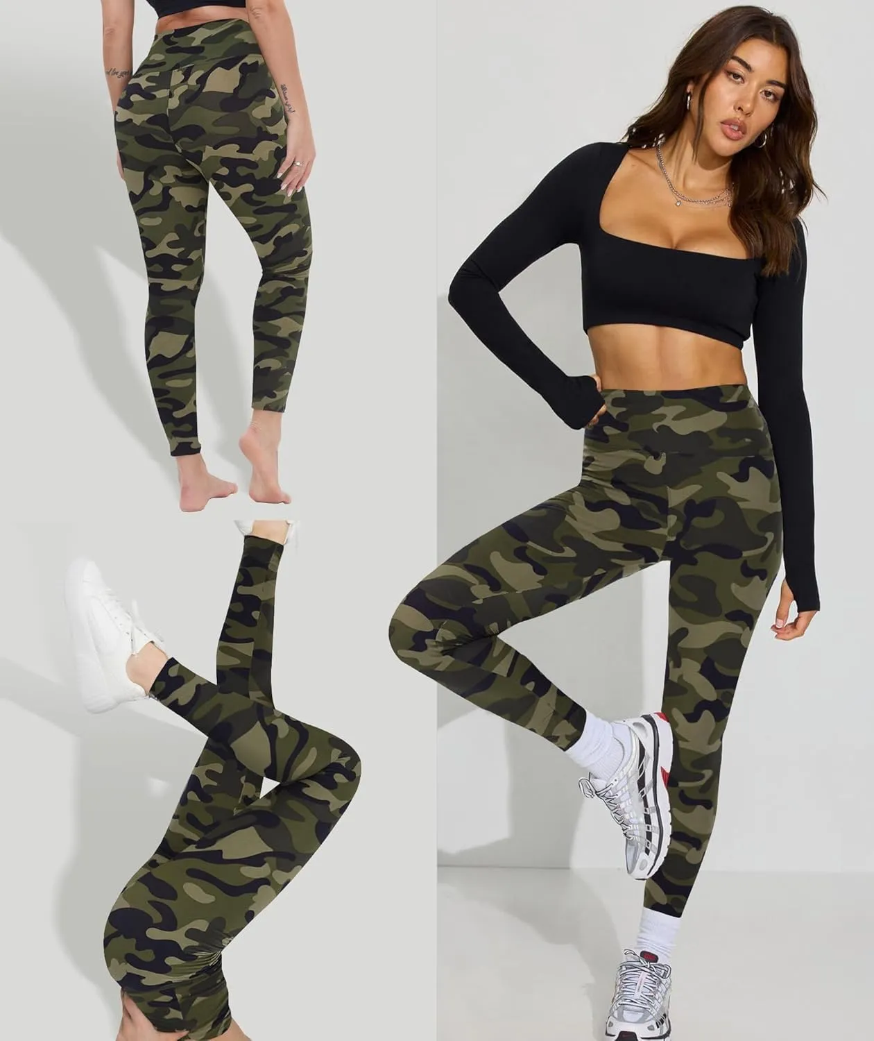 GAYHAY High Waisted Leggings for Women - Soft Opaque Slim Tummy Control Printed Pants for Running Cycling Yoga