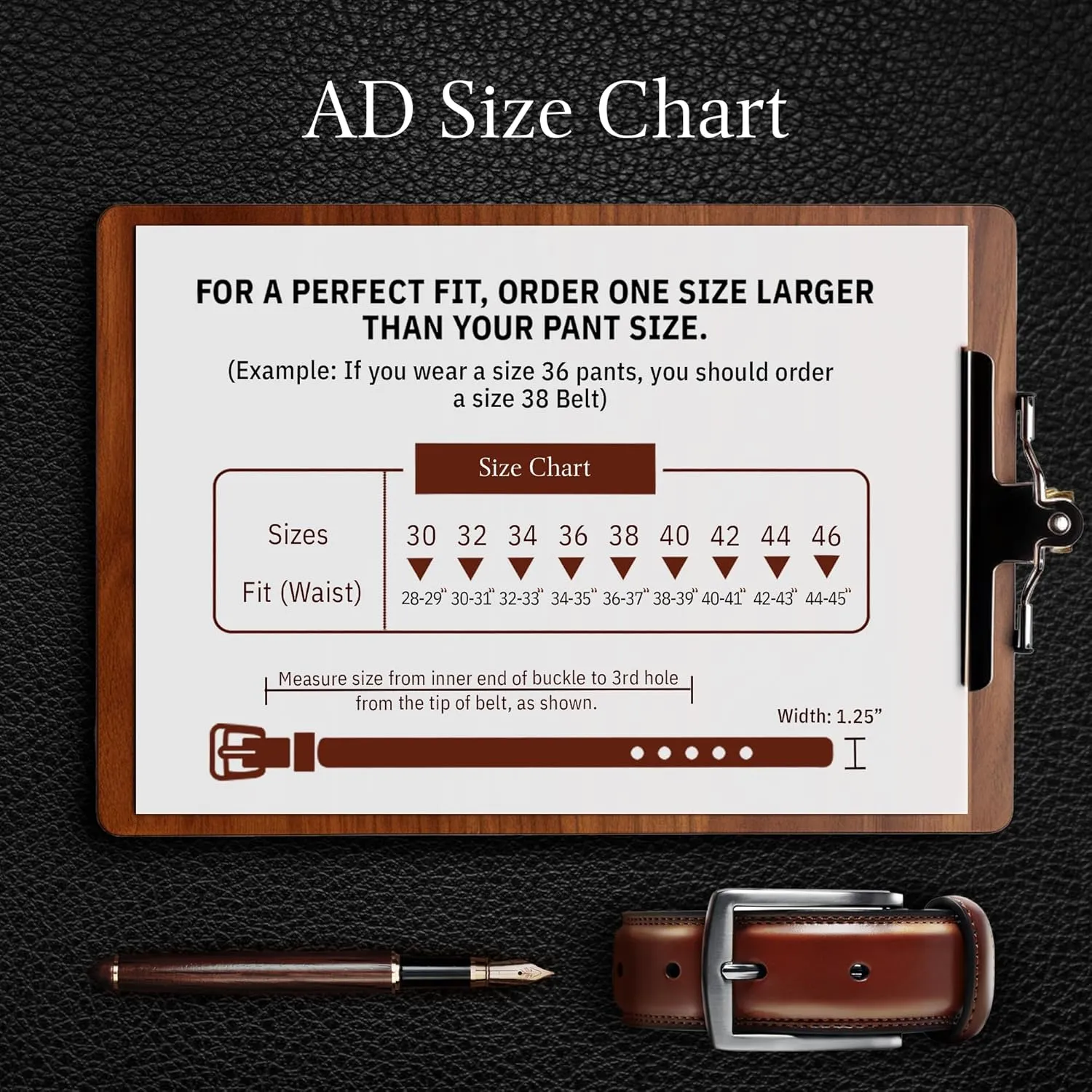Genuine Leather Dress Belts For Men - Mens Belt For Suits, Jeans, Uniform With Single Prong Buckle - Designed in the USA