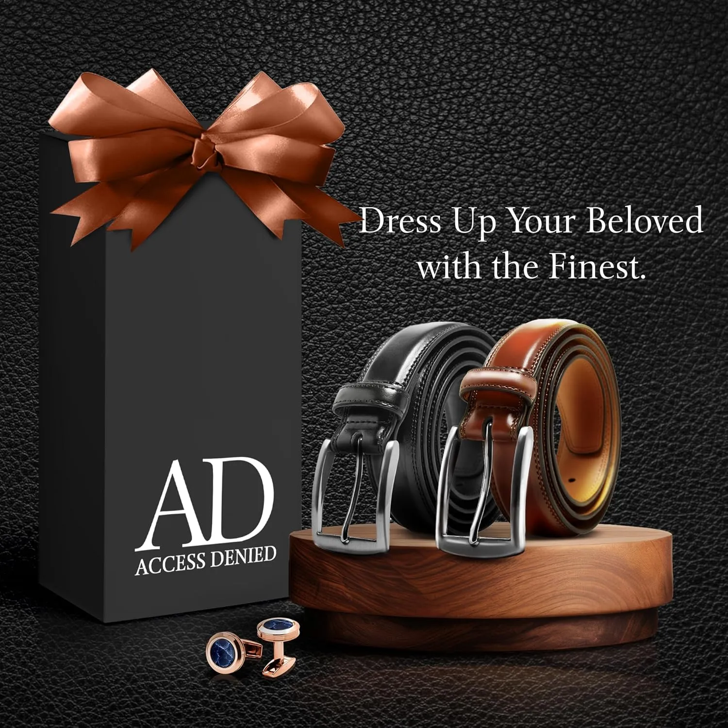 Genuine Leather Dress Belts For Men - Mens Belt For Suits, Jeans, Uniform With Single Prong Buckle - Designed in the USA