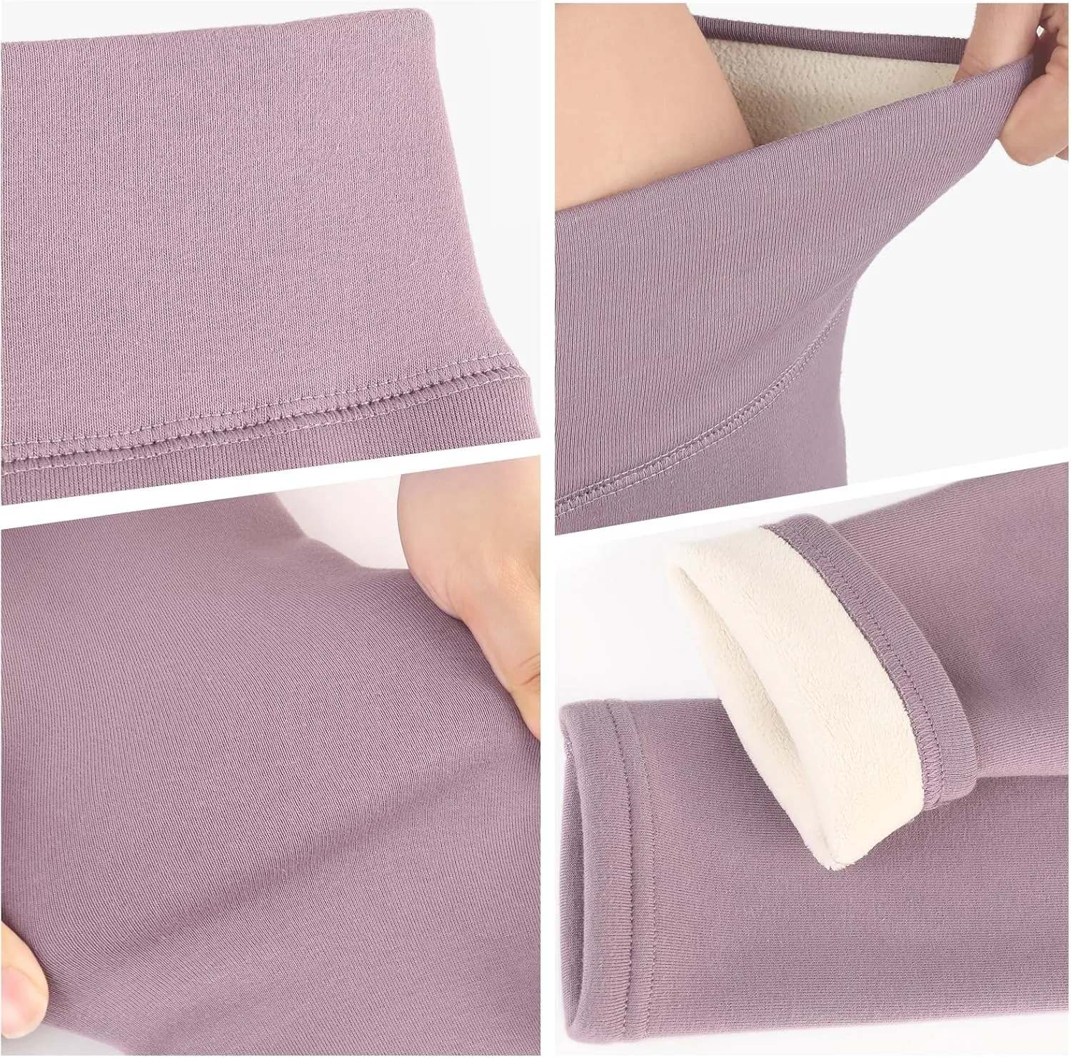 Girls Fleece Lined Leggings High Waist Thick Kids Warm Pants Full Length Cotton Leggings for Toddler 5-11 Years
