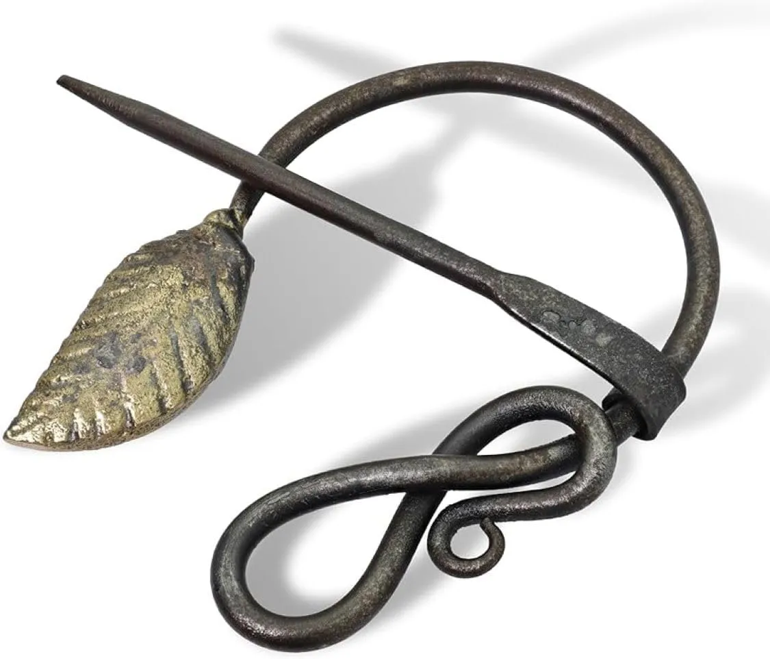 Hand-Forged Viking & Celtic Cloak Pin Brooch | Medieval Fibula for Costumes, Reenactments, Cosplay & Historical Dress Accessories 2 Piece