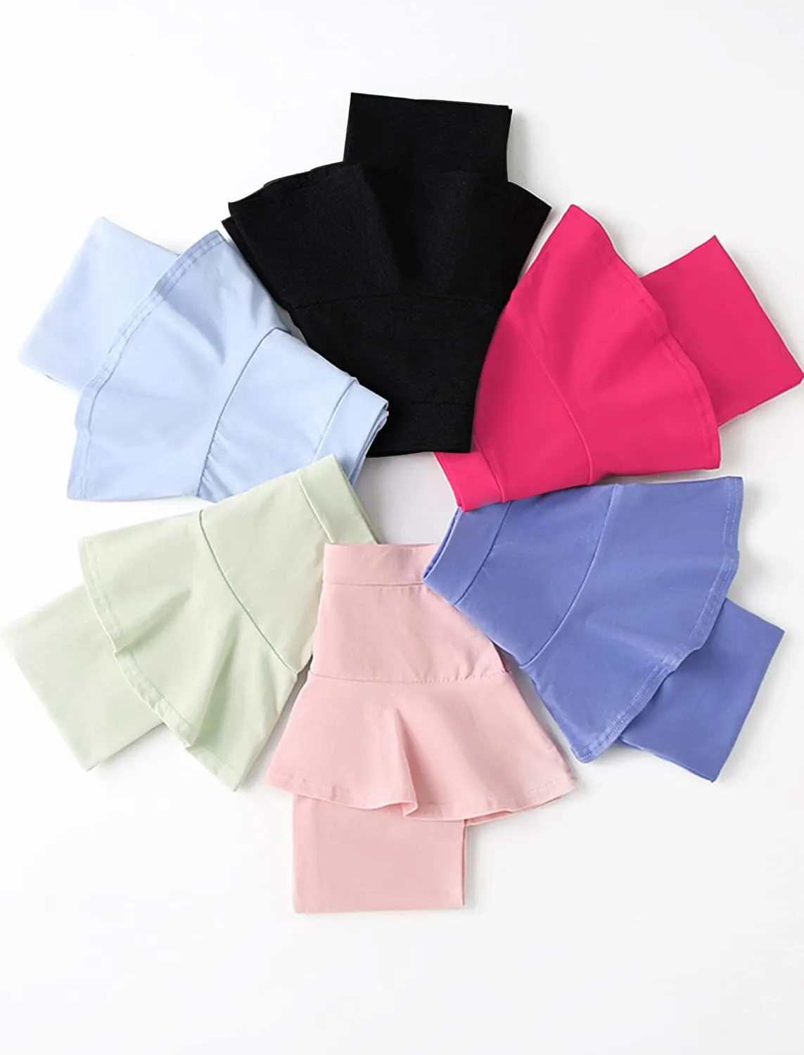 Happy Cherry Toddler Girl Skirt Shorts with Capri Leggings Knee Length Biker Shorts with Ruffle Skirt 1/2/3 Packs