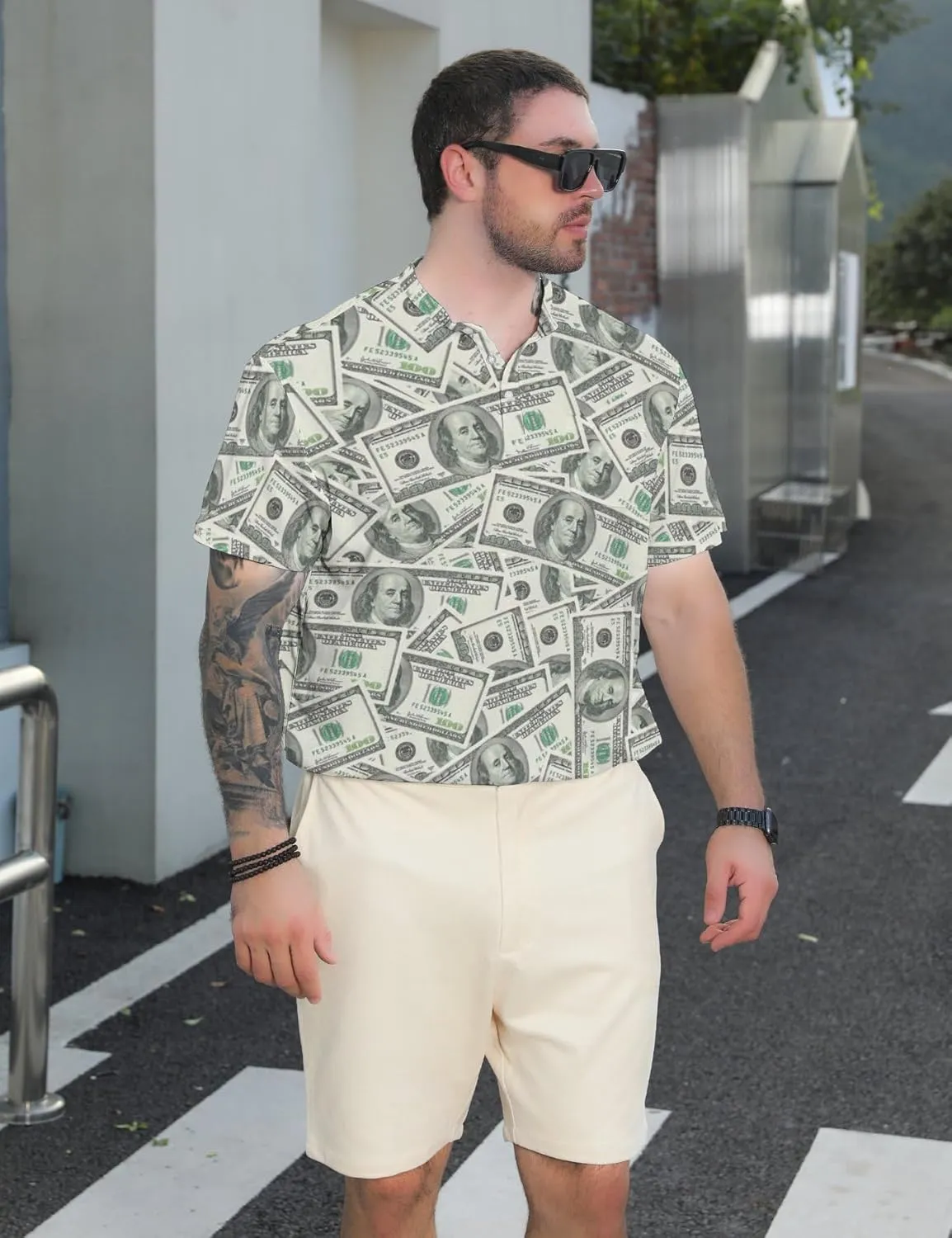 Henley Shirts for Men Short Sleeve Henley T Shirts Band Collar Men's Summer Athletic Tee