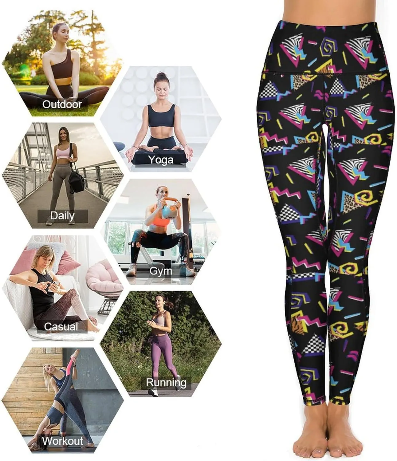High Waisted Exercise Yoga Pants for Women Running Sports Workout Yoga Leggings with Pockets