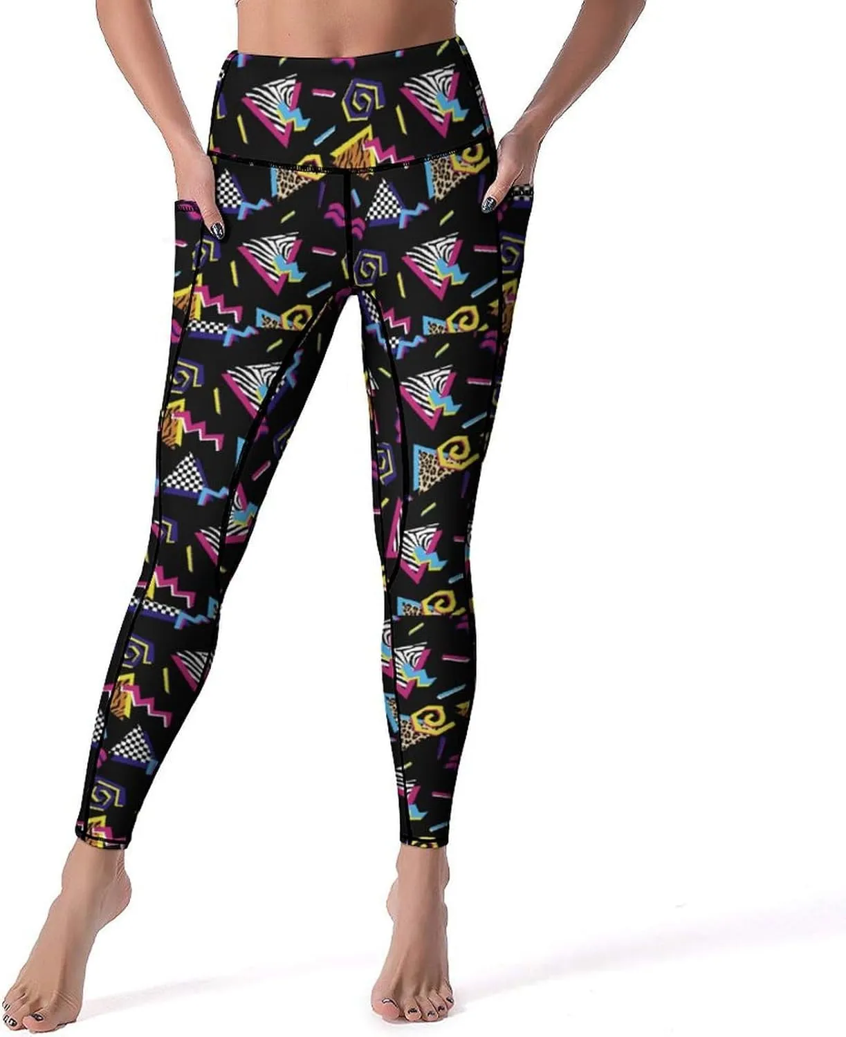 High Waisted Exercise Yoga Pants for Women Running Sports Workout Yoga Leggings with Pockets