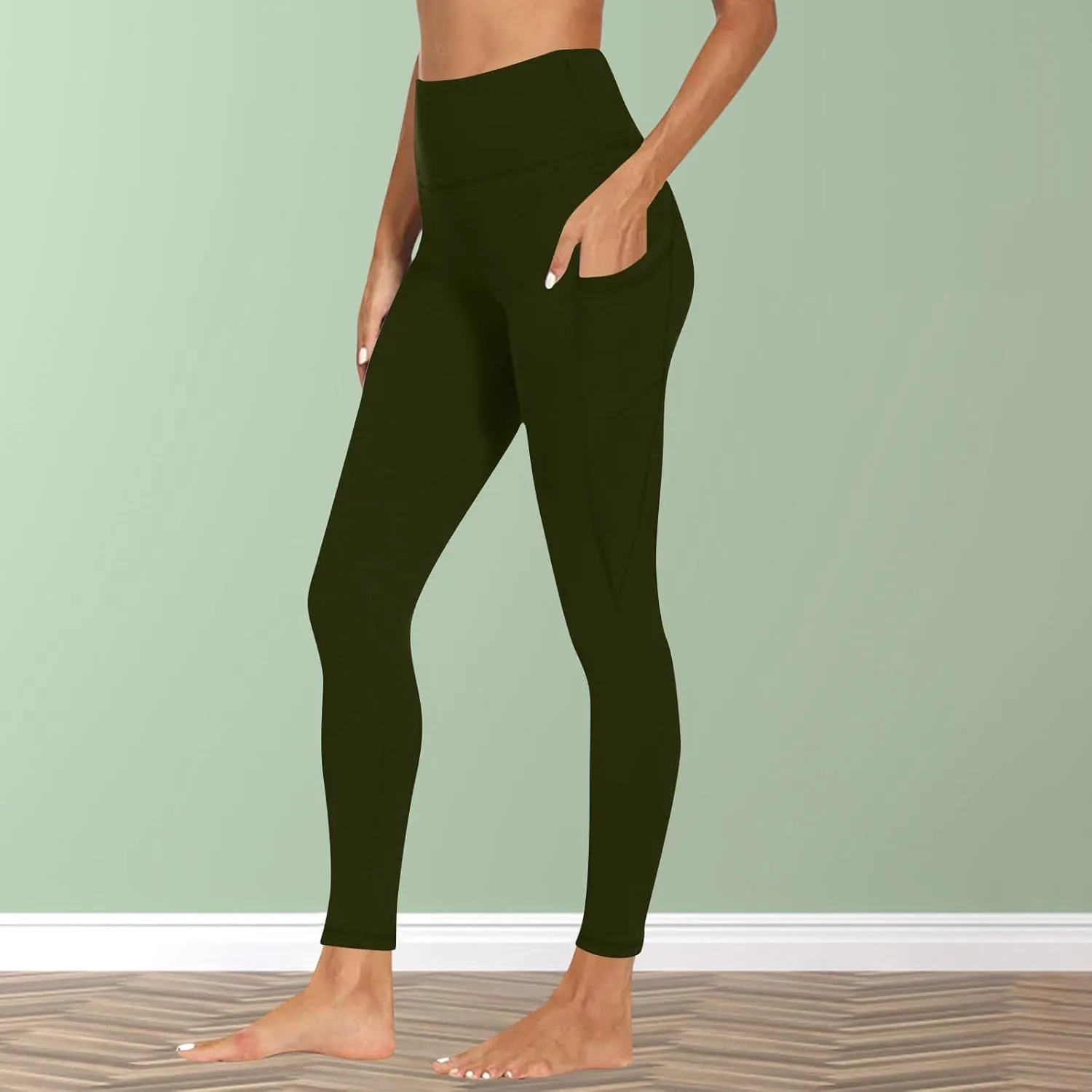 High Waisted Leggings with Pockets Women, No See Through Tummy Control Yoga Pants Workout Gym Leggings