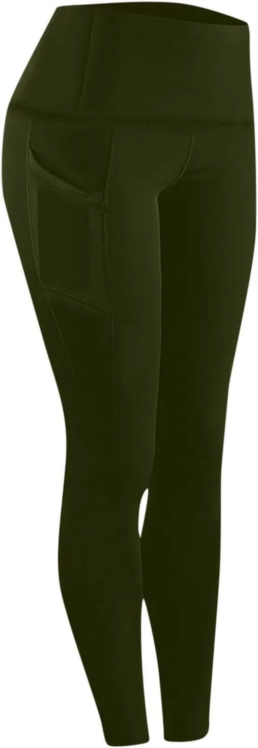 High Waisted Leggings with Pockets Women, No See Through Tummy Control Yoga Pants Workout Gym Leggings