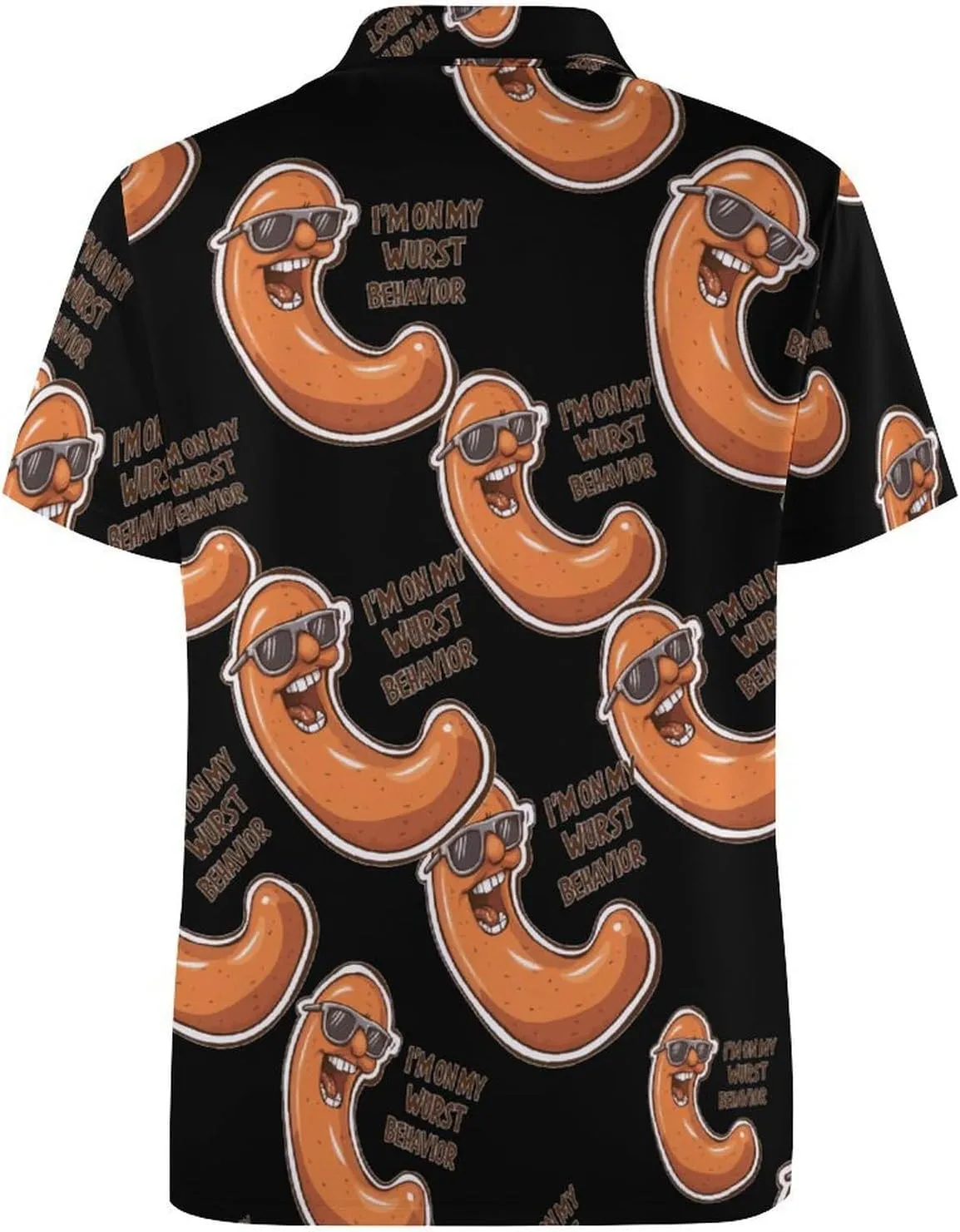 I'm On My Wurst Behavior Mens Polo Shirts Quick Dry Short Sleeve T-shirts Slim Tennis Collared Tees Tops