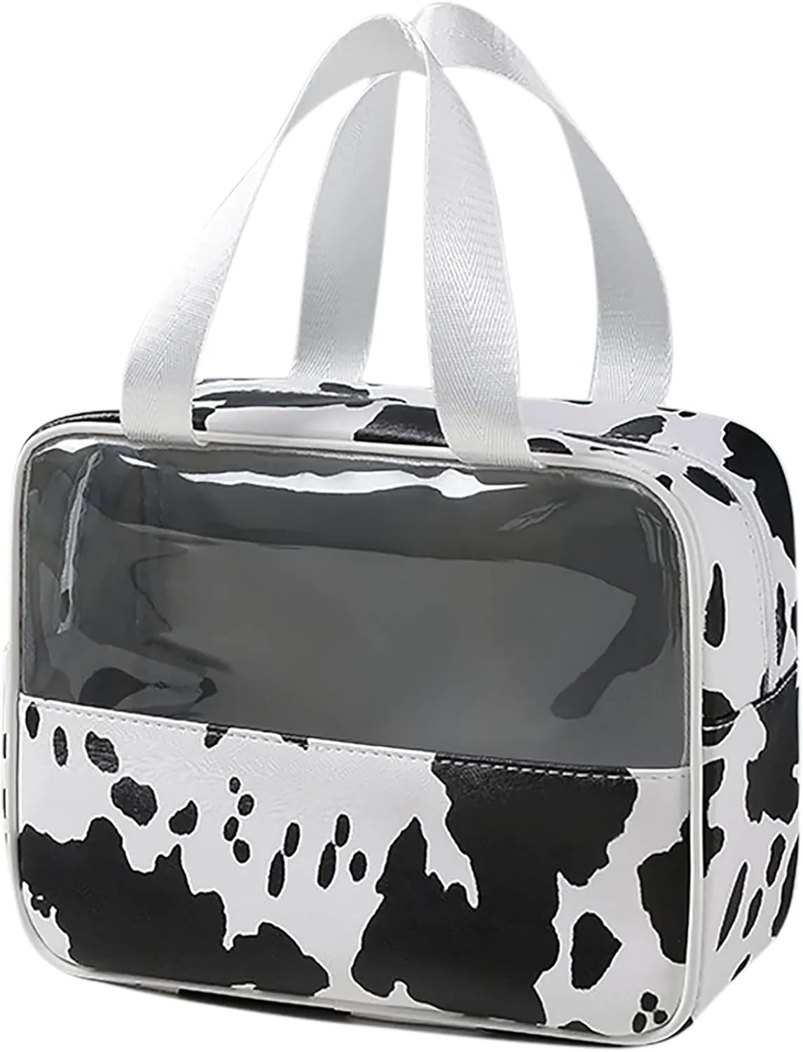 IMCUZUR Travel Toiletry Bag for Women, Makeup Bag Cosmetic Organizer, Travel Tote for Accessories Toiletries (Cow Pattern - M)
