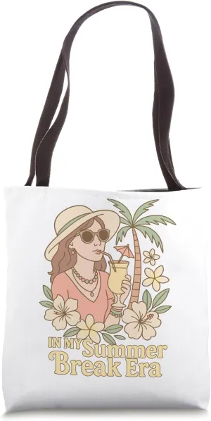 In My Summer Break Era Retro Beach Vacation Boho Tote Bag