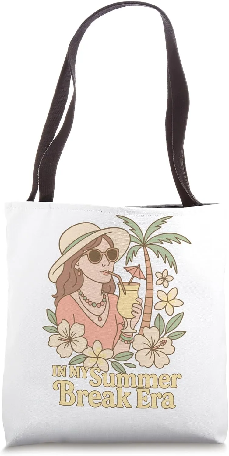 In My Summer Break Era Retro Beach Vacation Boho Tote Bag