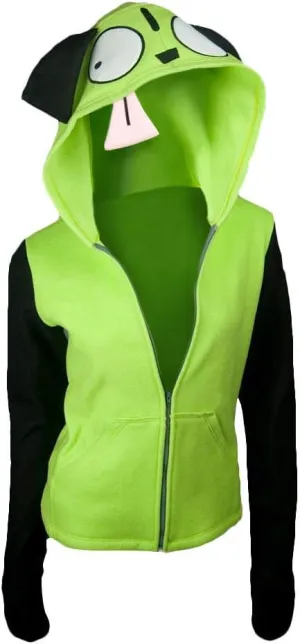 Invader Cosplay Zim Hoodie Halloween Costume Mens Casual Hooded Zip Up Pullovers