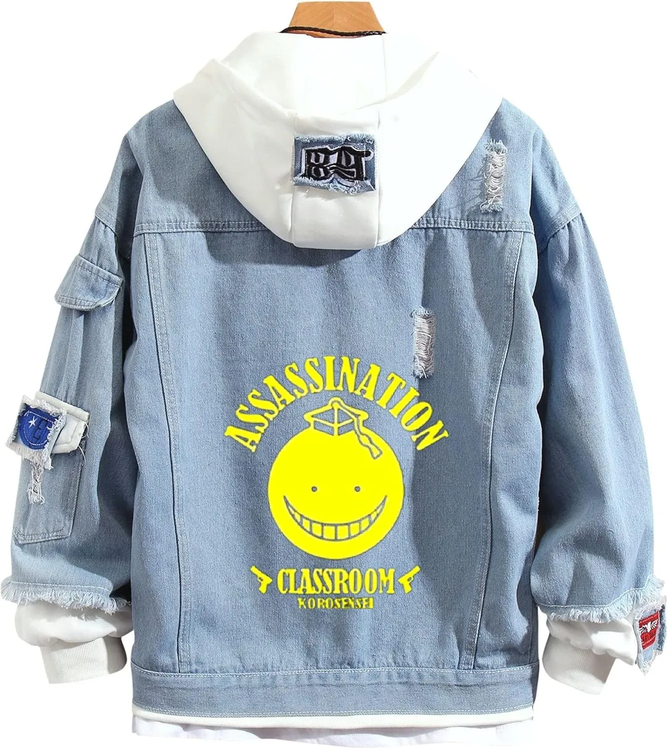 ISaikoy Anime Assassination Classroom Denim Jacket Hoodie Pullovers Sweatshirt Fleeces Costume