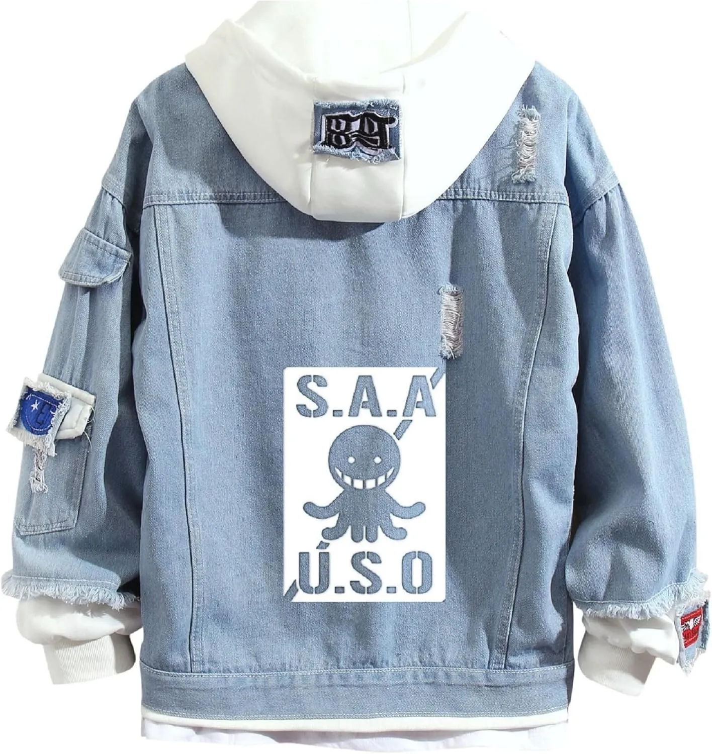 ISaikoy Anime Assassination Classroom Denim Jacket Hoodie Pullovers Sweatshirt Fleeces Costume