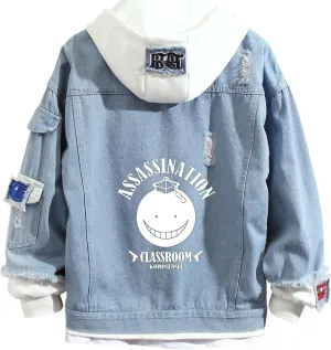 ISaikoy Anime Assassination Classroom Denim Jacket Hoodie Pullovers Sweatshirt Fleeces Costume