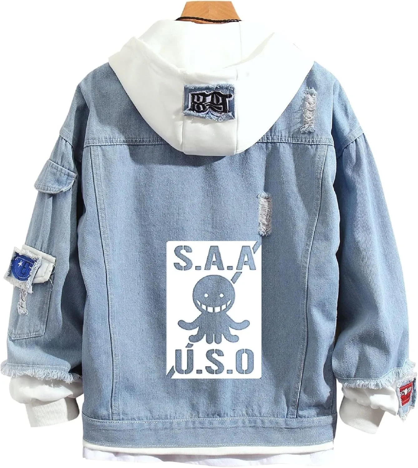 ISaikoy Anime Assassination Classroom Denim Jacket Hoodie Pullovers Sweatshirt Fleeces Costume