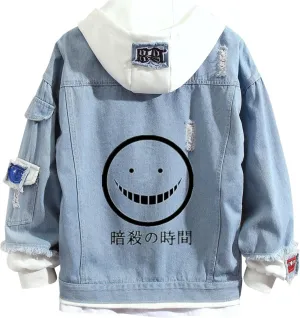 ISaikoy Anime Assassination Classroom Denim Jacket Hoodie Pullovers Sweatshirt Fleeces Costume