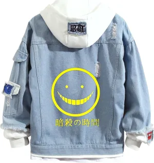 ISaikoy Anime Assassination Classroom Denim Jacket Hoodie Pullovers Sweatshirt Fleeces Costume