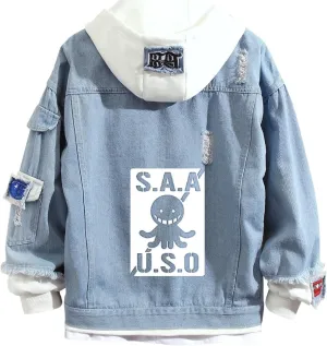 ISaikoy Anime Assassination Classroom Denim Jacket Hoodie Pullovers Sweatshirt Fleeces Costume