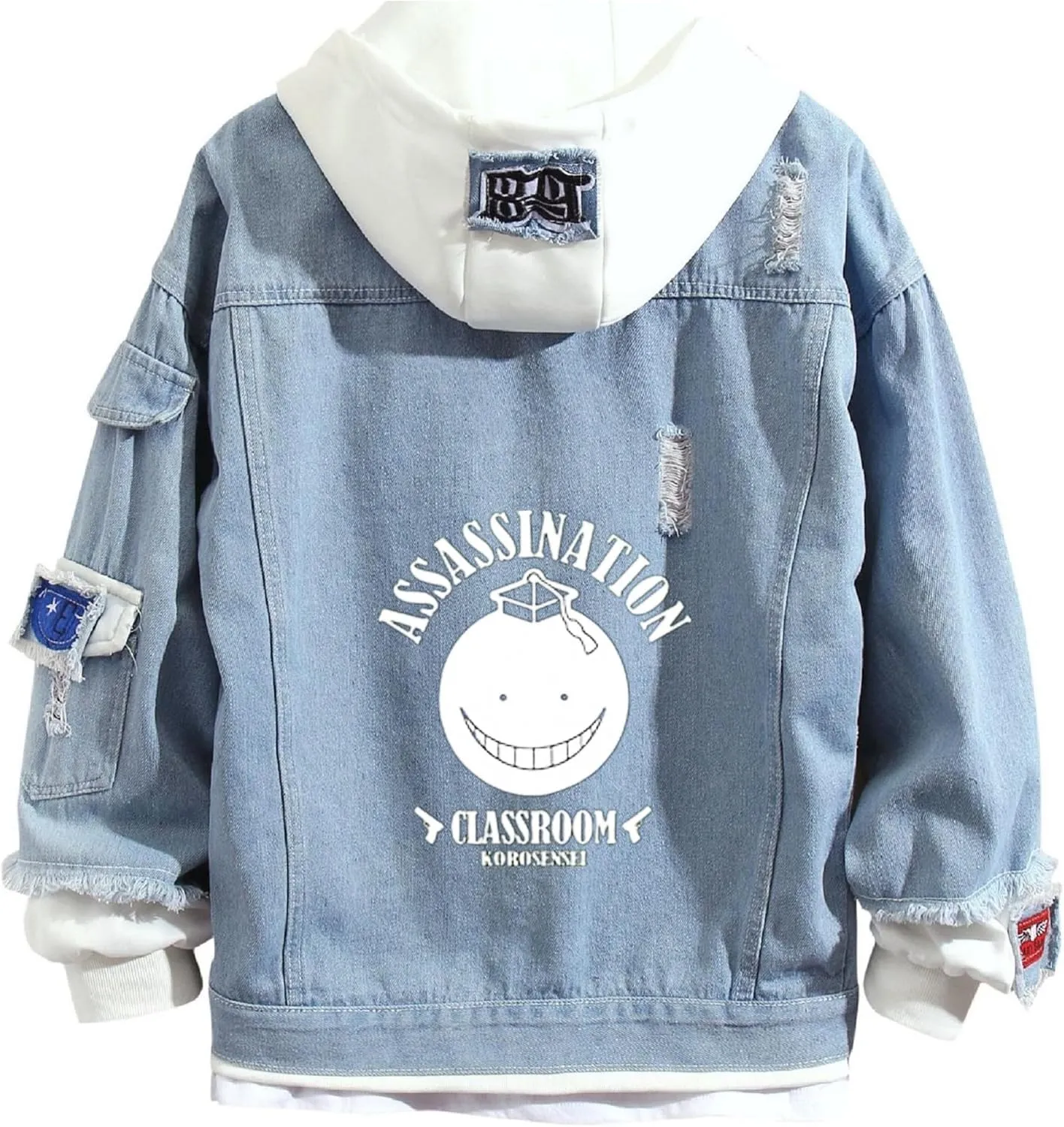 ISaikoy Anime Assassination Classroom Denim Jacket Hoodie Pullovers Sweatshirt Fleeces Costume