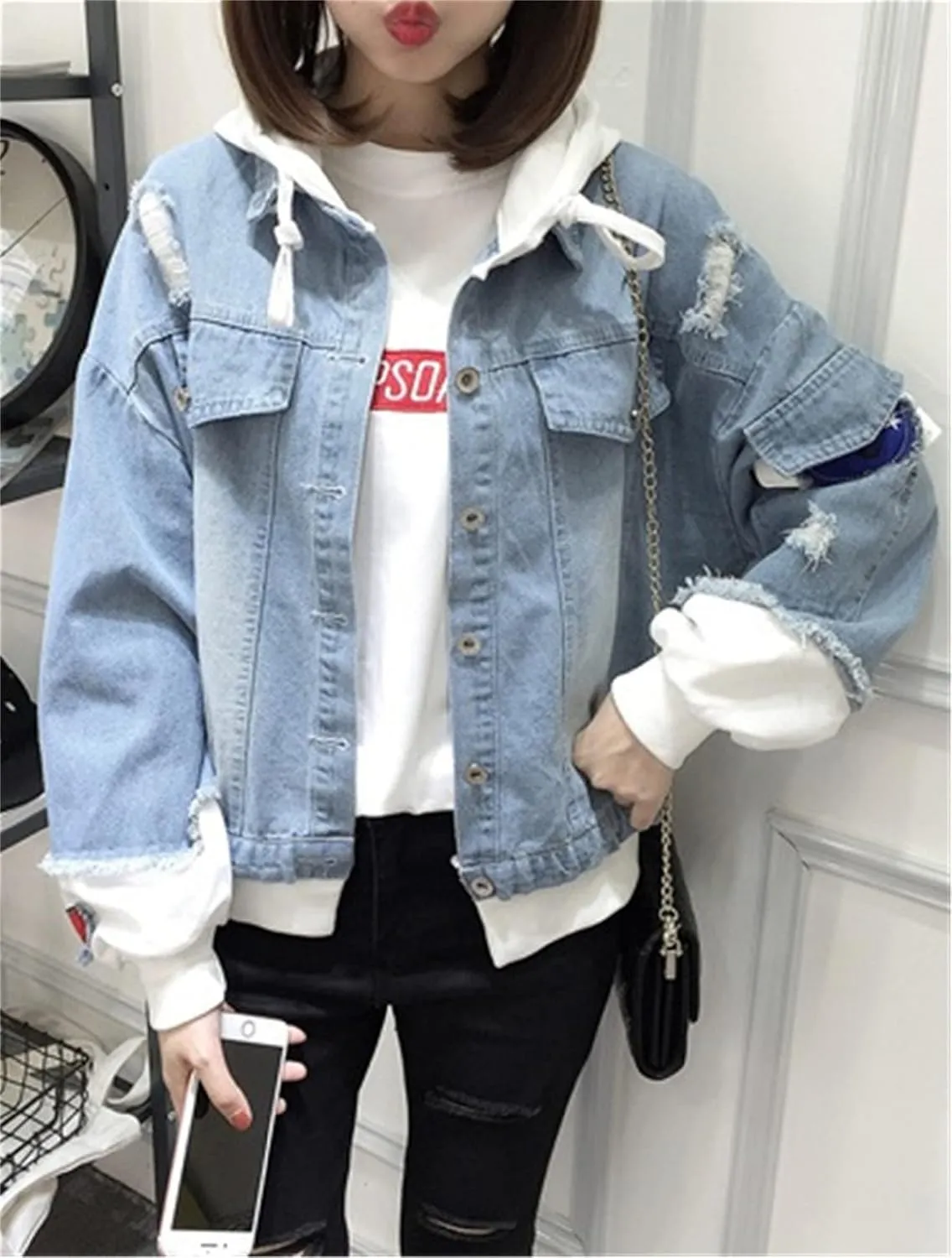 ISaikoy Anime Assassination Classroom Denim Jacket Hoodie Pullovers Sweatshirt Fleeces Costume