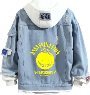 ISaikoy Anime Assassination Classroom Denim Jacket Hoodie Pullovers Sweatshirt Fleeces Costume
