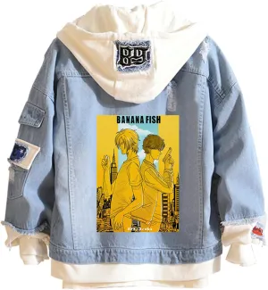 ISaikoy Anime BANANA FISH Denim Jacket Ash Lynx Jeans Sweatshirt Sweater Hoodie Pullovers Fleeces Costume