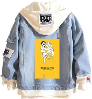 ISaikoy Anime BANANA FISH Denim Jacket Ash Lynx Jeans Sweatshirt Sweater Hoodie Pullovers Fleeces Costume
