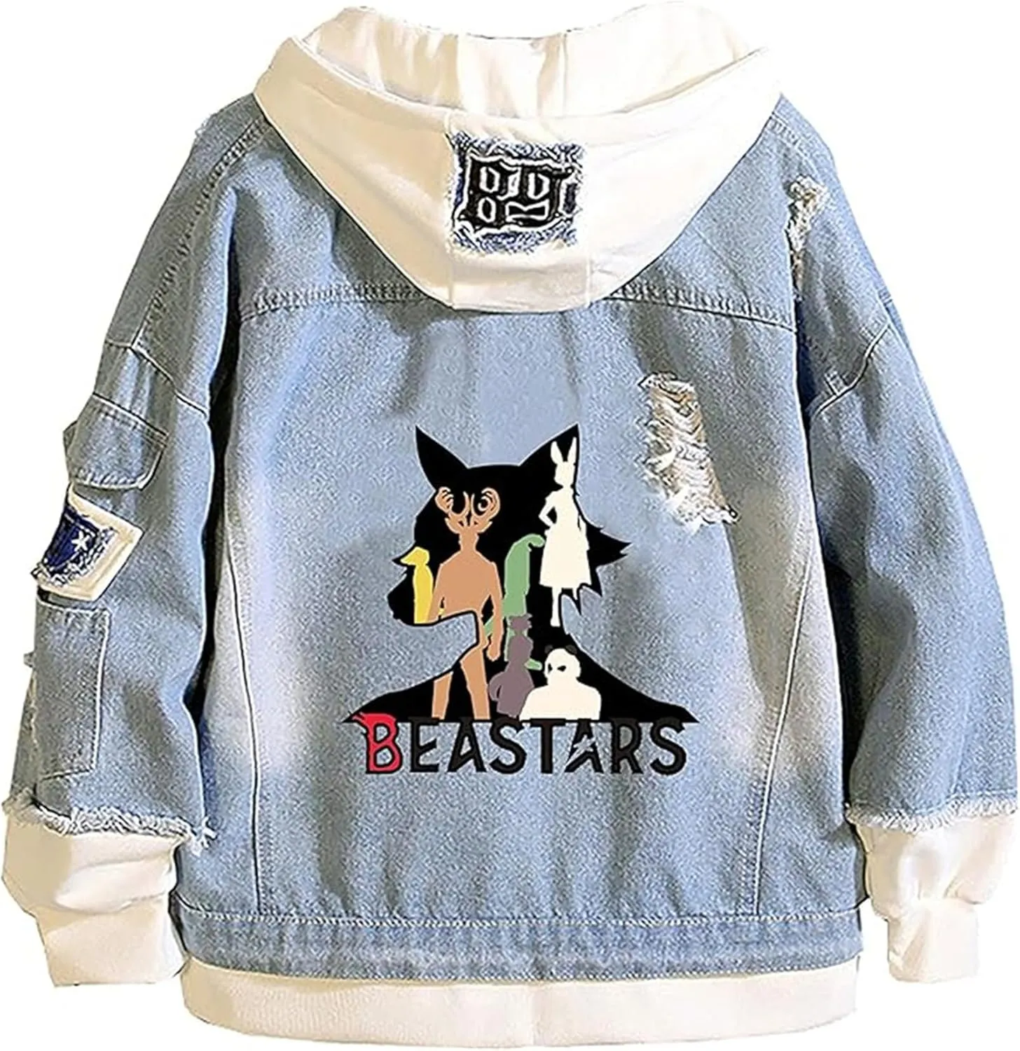 ISaikoy Anime BEASTARS Denim Jacket Legoshi Jeans Long Sleeve Sweatshirt Sweater Hoodie Pullovers