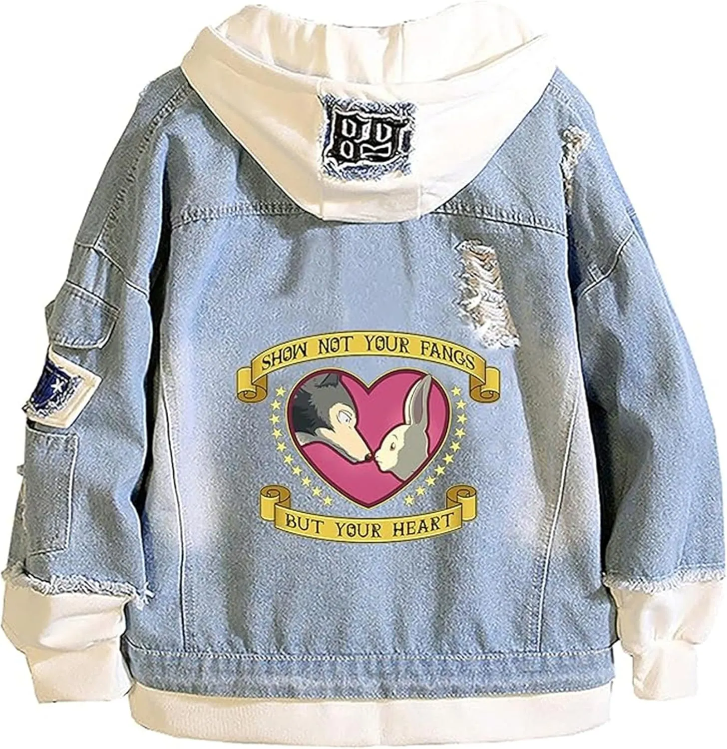 ISaikoy Anime BEASTARS Denim Jacket Legoshi Jeans Long Sleeve Sweatshirt Sweater Hoodie Pullovers