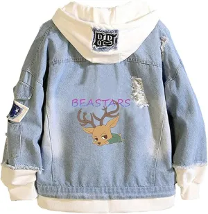 ISaikoy Anime BEASTARS Denim Jacket Legoshi Jeans Long Sleeve Sweatshirt Sweater Hoodie Pullovers